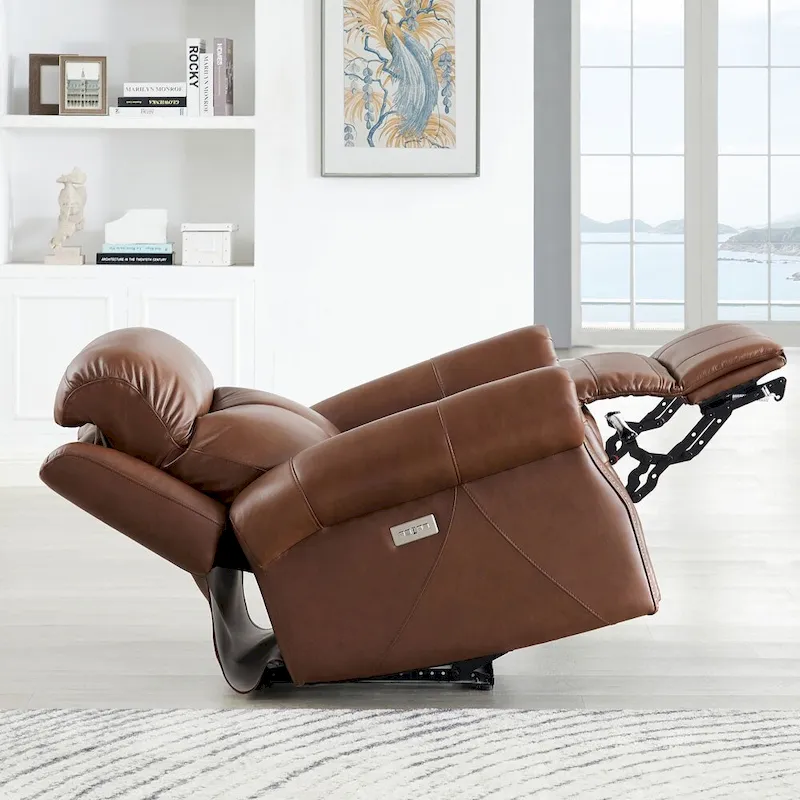 Hydeline Royce Zero Gravity Power Recline and Headrest Top Grain Leather Recliner