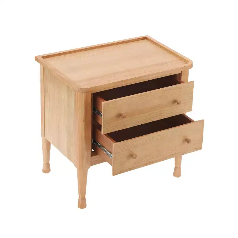 Modern Wooden 2-Drawer Nightstand with Tray Top