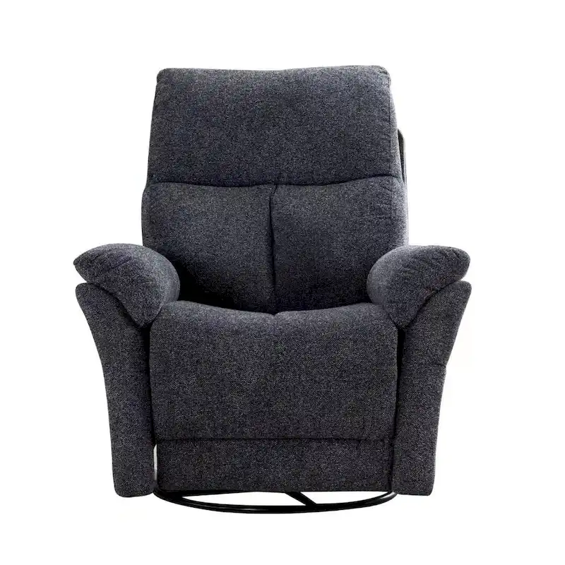 Fabric Overstuffed Swivel Rocker Manual Recliner Chair