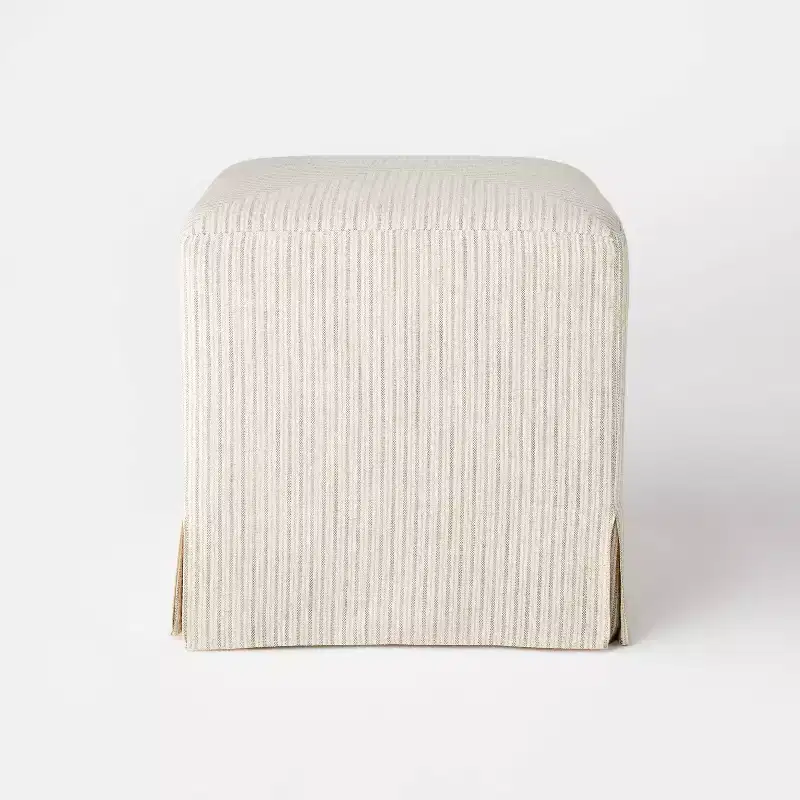 Lynwood Slipcover Cube Ottoman - Threshold designed with Studio McGee