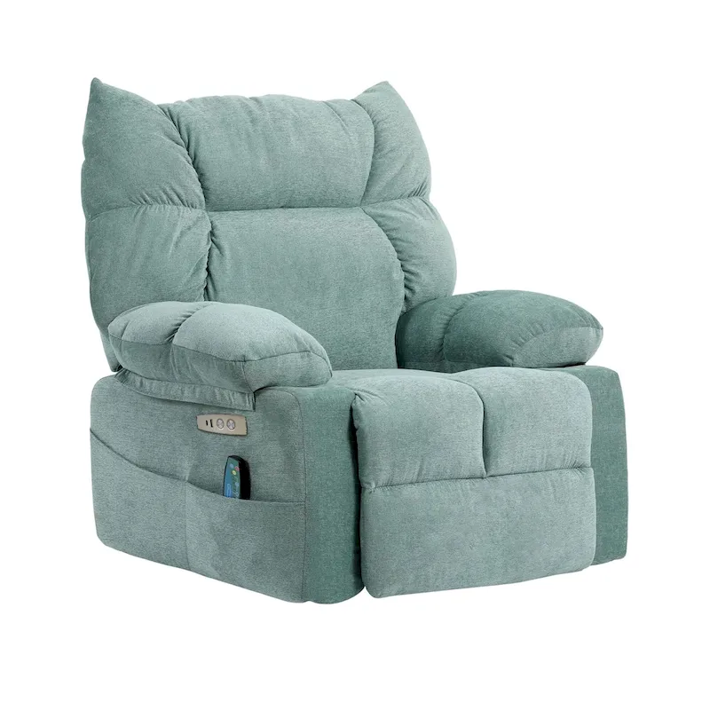 XINMICS Swivel Recliner Chair, Glider Rocking Power Recliner with Massage and Heated