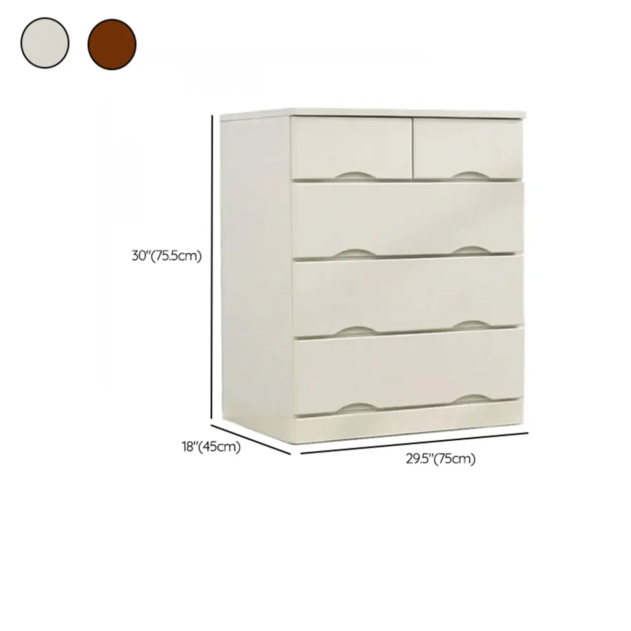 Natural Wood Double Dresser with Lockable Drawer