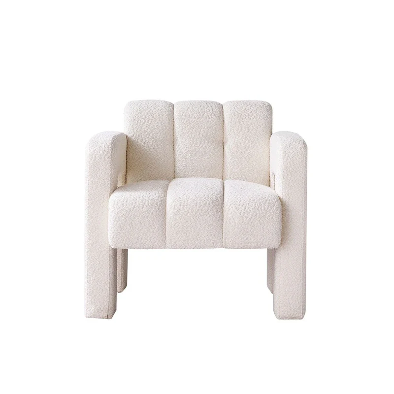 31.10  Wide Boucle Upholstered Accent Chair