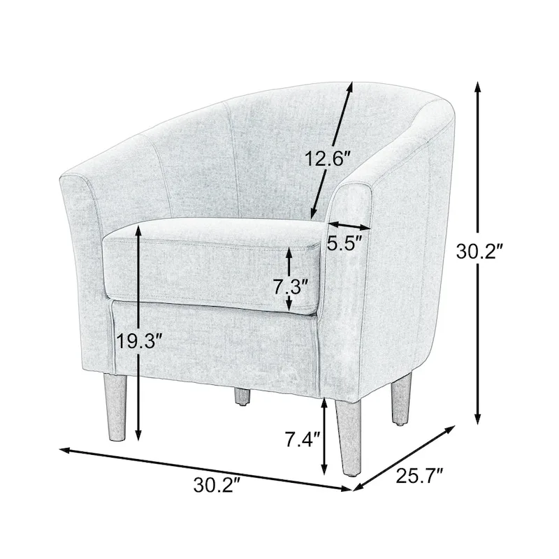 Modern Barrel Accent Chairs Cozy Armchair Club Chair