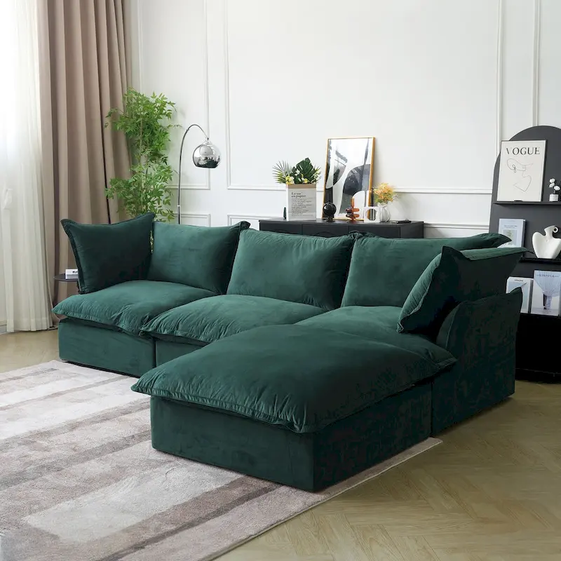 Modular Sectional Fabric Sofa,Extra Large L Shaped Couch with Reversible Chaise Modular Sectional Couch