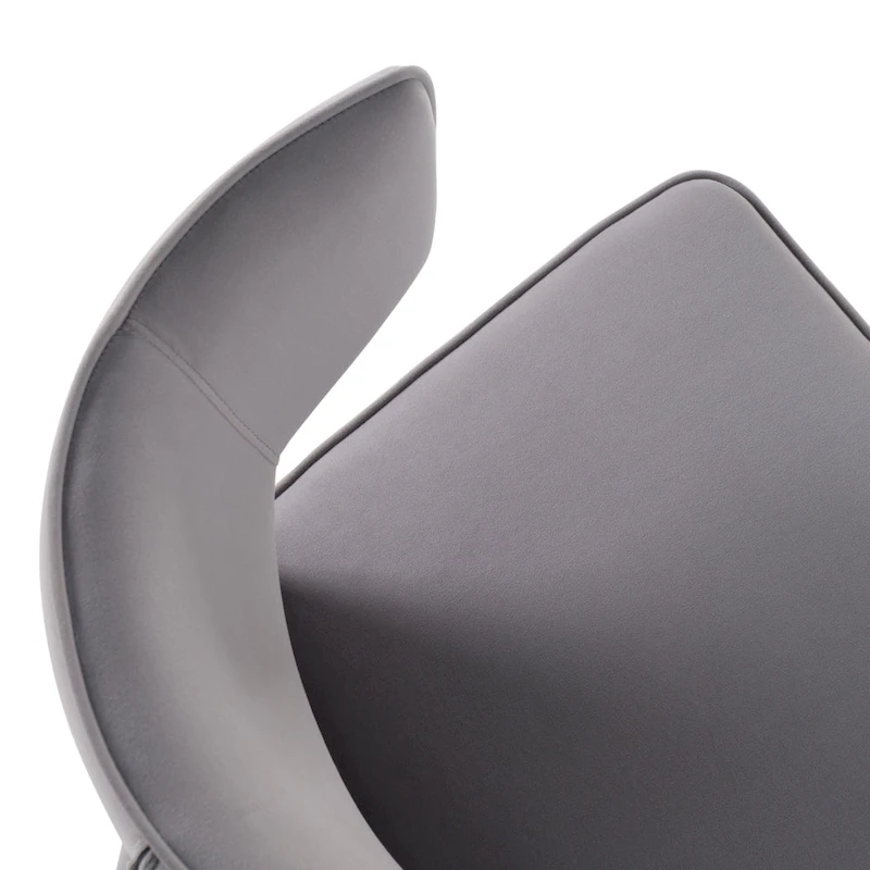 Modrest Lucero Modern Grey Velvet Arm Dining Chair