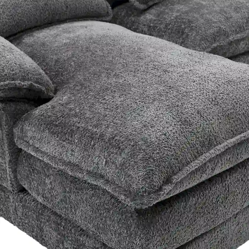 Gray Modern Large Modular U-Shape Sectional Sofa with Removable Cushions and Throw Pillows