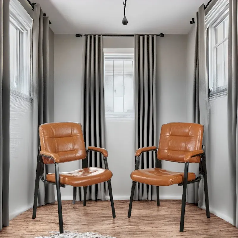 Premium Leather Executive Office Chairs with Padded Armrest