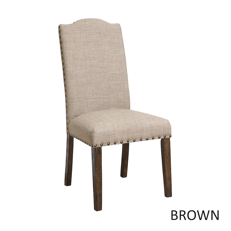 Furniture of America Kerg Rustic Flax Fabric Side Chairs (Set of 2)