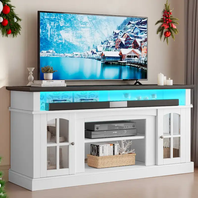Moasis 58 Highboy TV Stand Farmhouse Entertainment Center Media Console for TV up to 65 - 58 inches