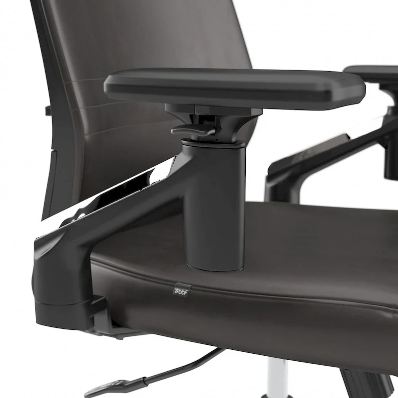 Mid Back Bonded Leather Office Chair with Adjustable Height and Armrests
