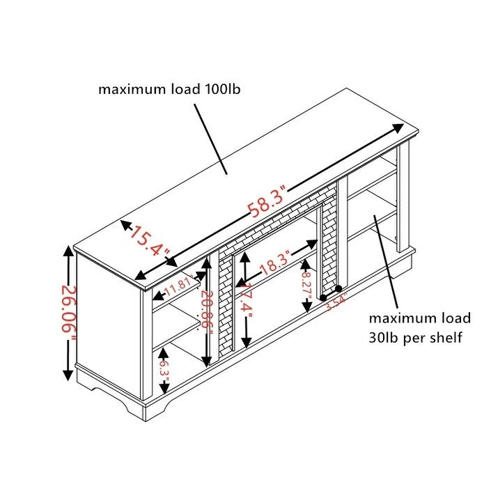 Mantel Electric Fireplace TV Stand with Fireplace Insert