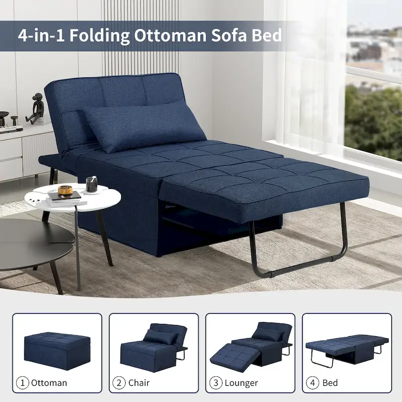 4-1 Adjustable Sleeper Sofa Chair with Ottoman, Sofa Bed ,Couch Bed