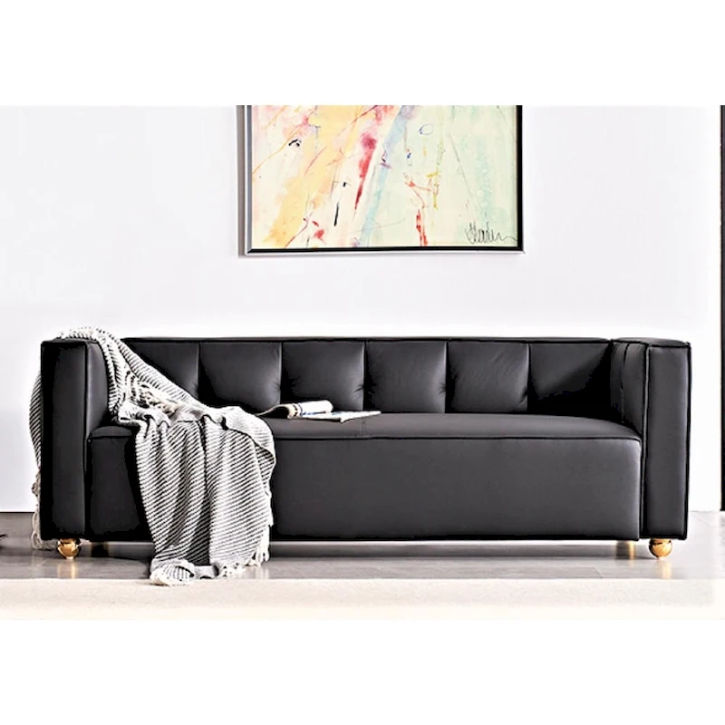 Modern Velvet Track Arm Living Room Sofa