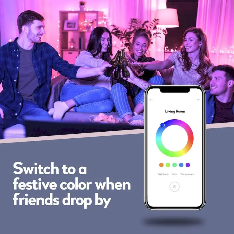 Bulbrite Solana 2-Pack G25 WiFi Connected Edison Filament LED Smart Light Bulb, Clear - Tunable White