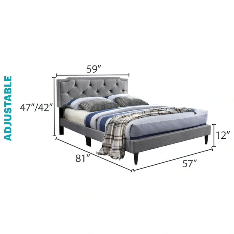 Deb Transitional Tufted Upholstered Panel Bed