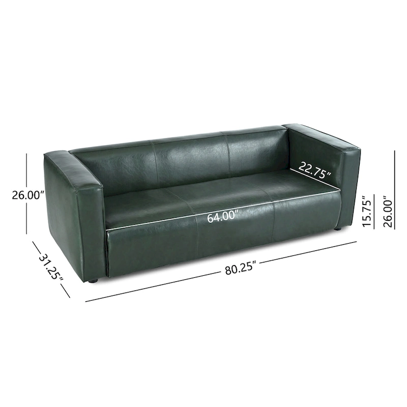 Goyette Faux Leather 3 Seater Sofa by Christopher Knight Home