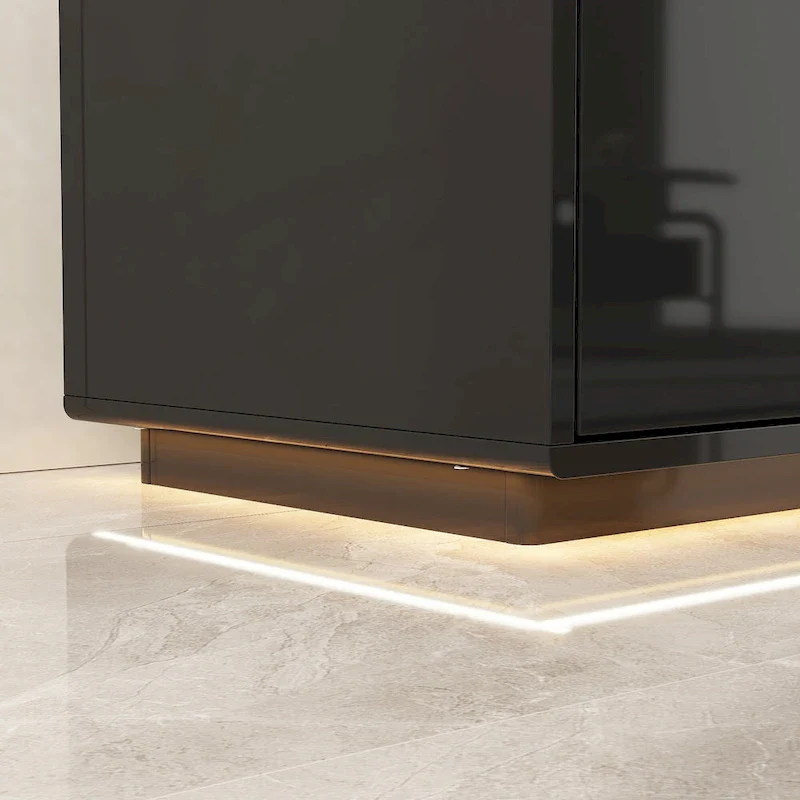 Illuminated White High Gloss Television Entertainment Center Console