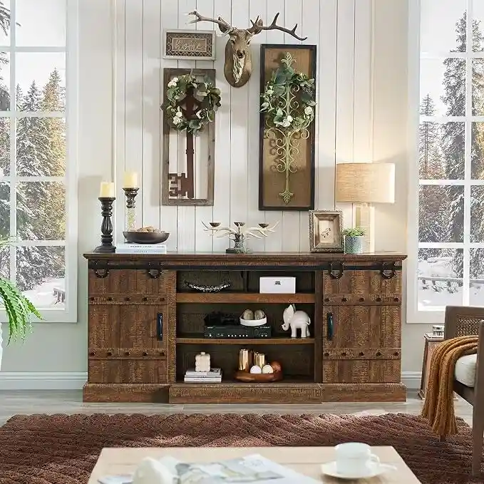 75  Farmhouse TV Stand, Media Console Table, Entertainment Center