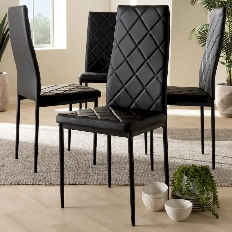 Modern Faux Leather Dining Chair 4-Piece Set