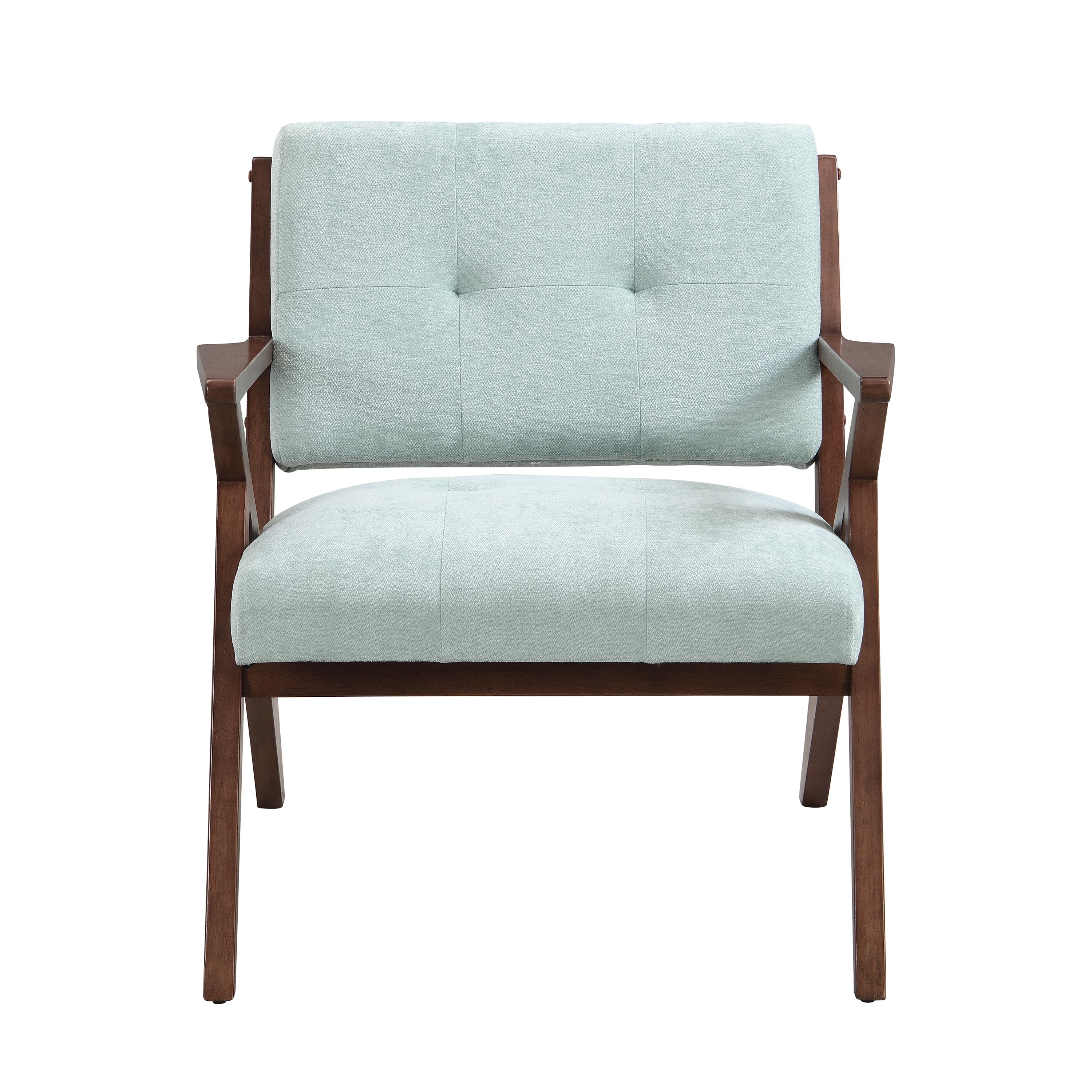 Mid-Century Modern Accent Chair with Plush Cushions, Green