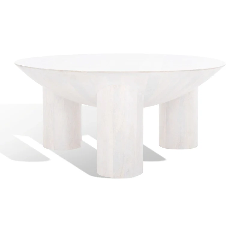 SAFAVIEH Couture Isavella Rd Wood Coffee Table - 35 In W x 35 In D x 16 In H - 35Wx35Dx16H