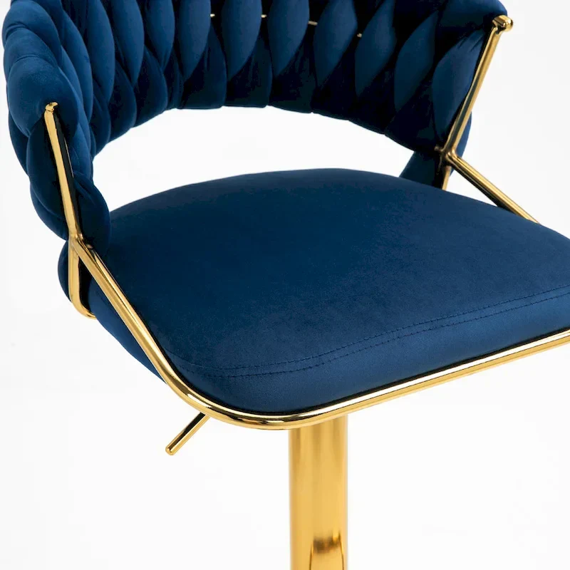 Set of 4 Bar Stool Adjustable Height with Swivel Seat