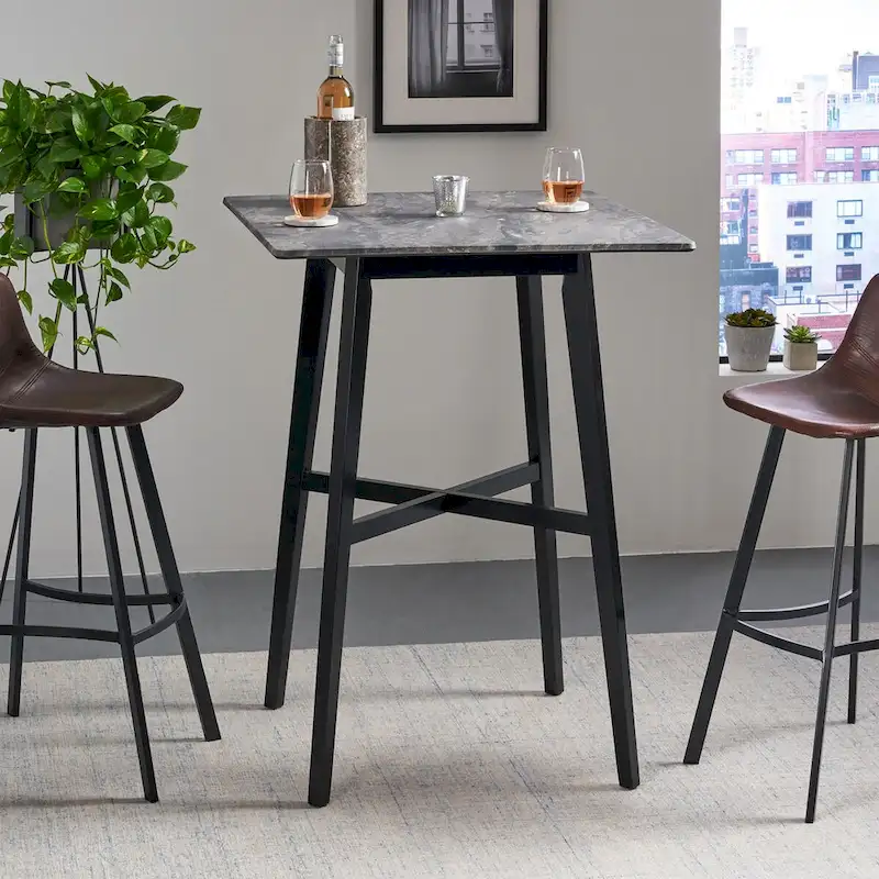Modern Bar Height 42 Dining Table, Rubberwood Legs and Laminate Table Top