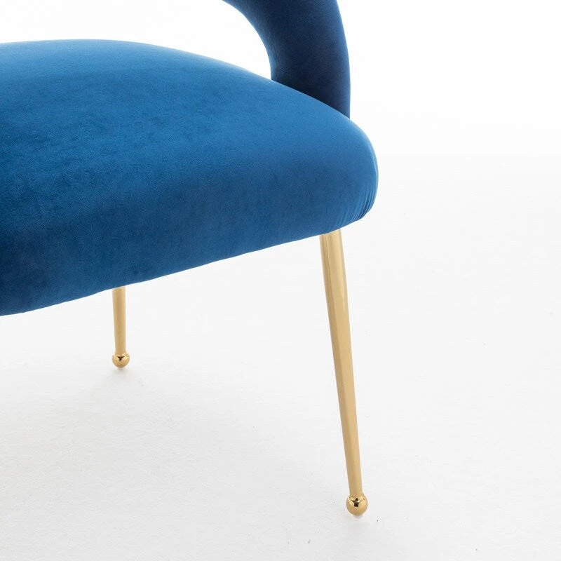 SEYNAR Mid Century Modern Velvet Upolstered Open-Back Dining Chair Set of 4