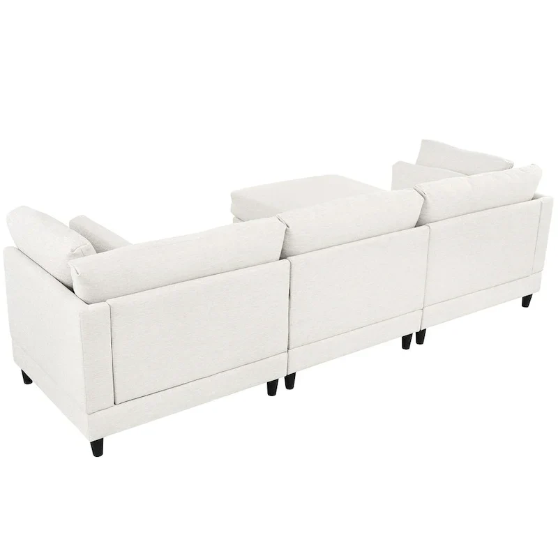 Modular Sectional Sofa with Ottoman and Pillows