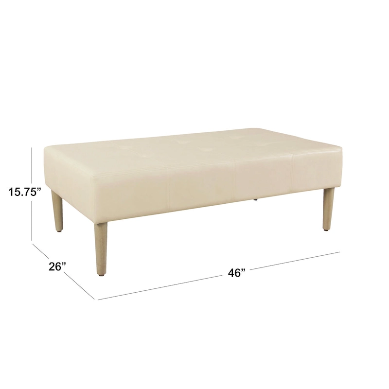 HomePop Tufted Coffee Table Ottoman - Full Leather