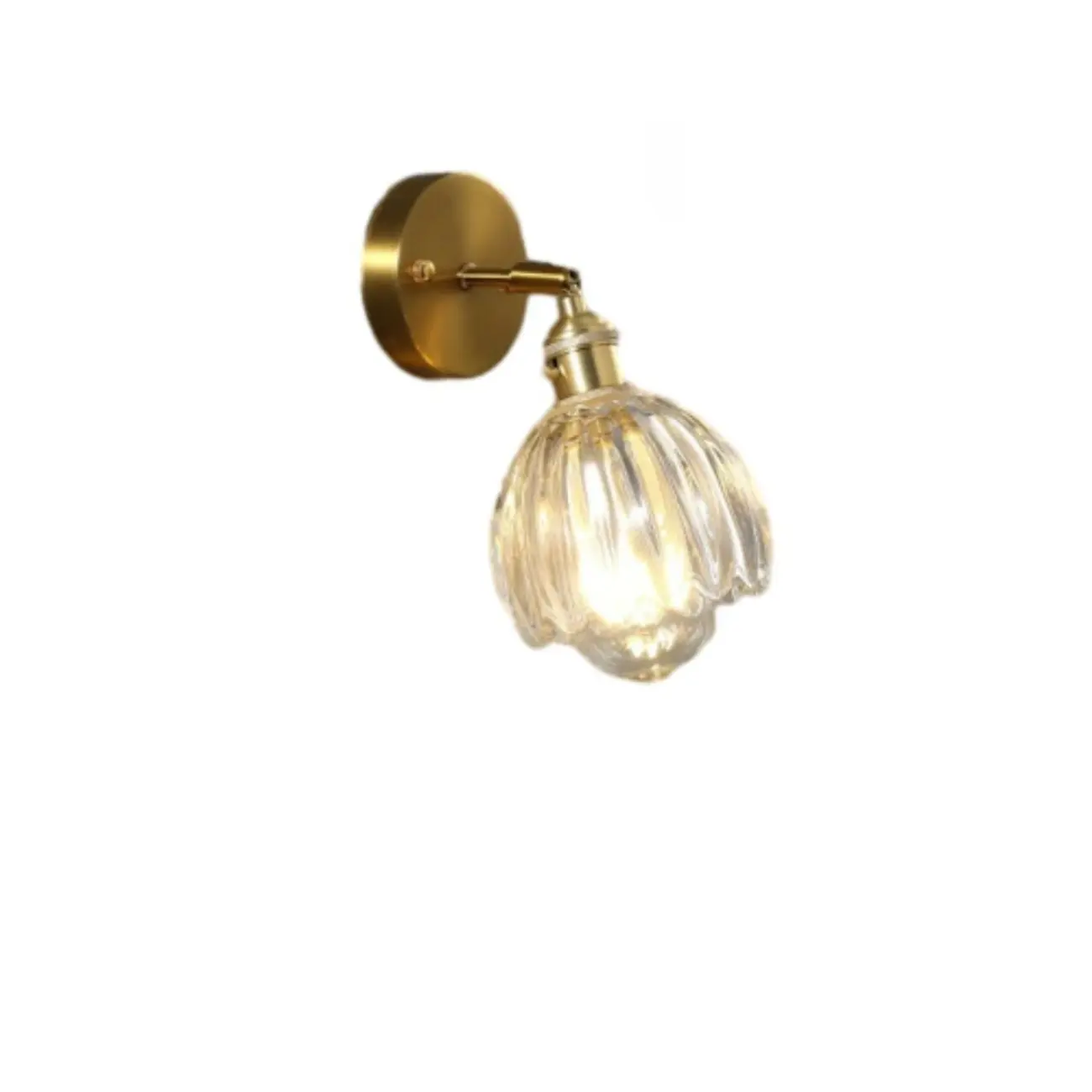 Art Deco Gold Transparent Glass Wall Sconce