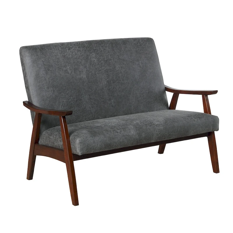 Balf Contemporary Faux Leather Loveseat Bench by Furniture of America