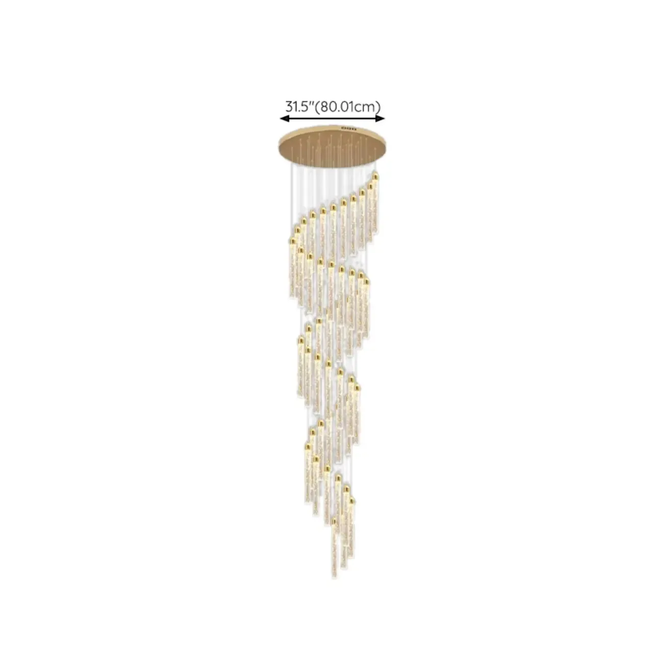 Modern Spiral Crystal Gold LED Chandelier Pendant Light