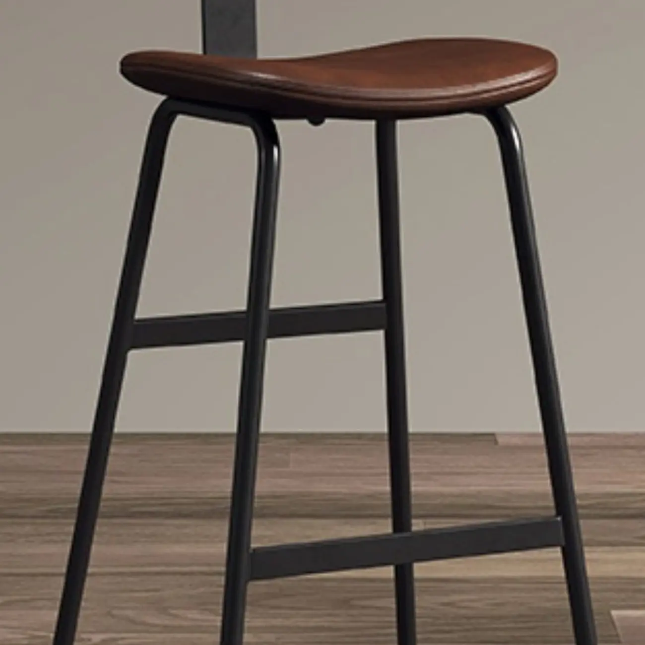 Saddle Faux Leather Counter Stools with Backs
