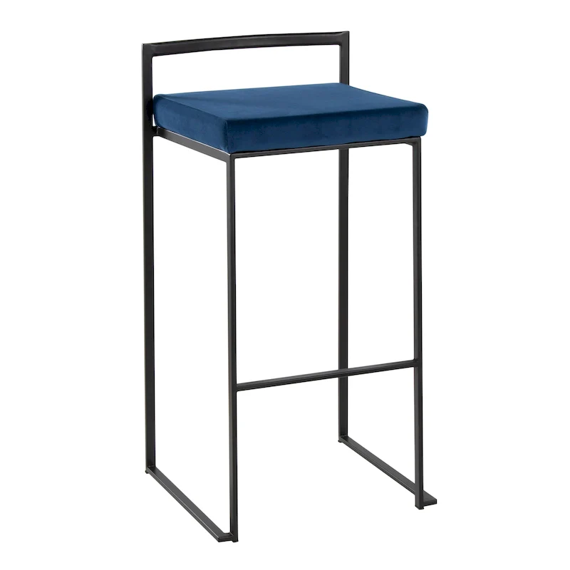 30-Inch Black Stackable Fully Welded Bar Stools (Set Of 2)