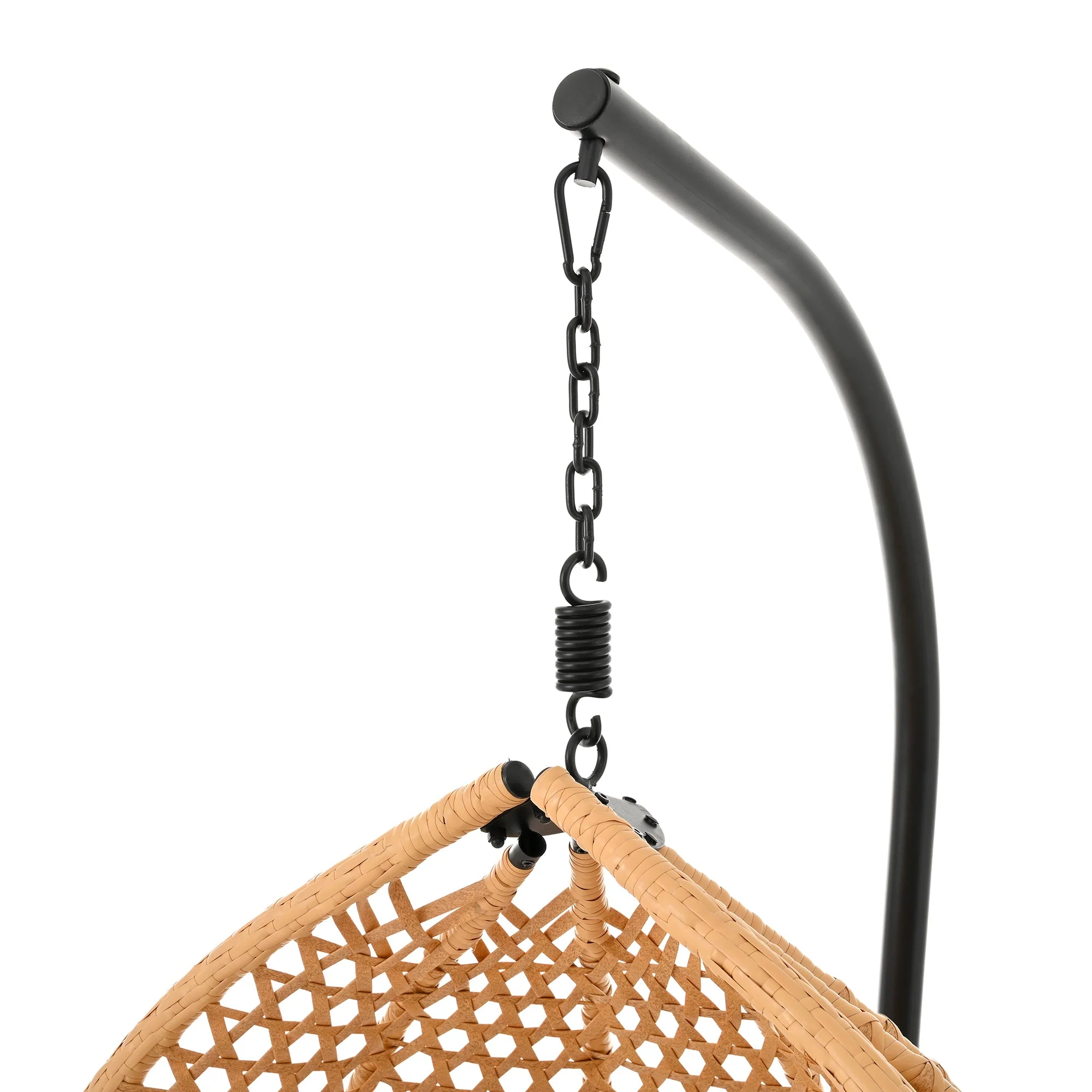 Rattan Weaving Hanging Egg Chair with Stand and Soft Removable Cushion