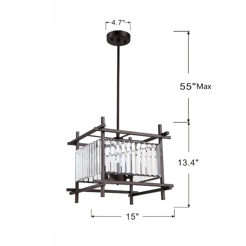 4-light Oil Rubbed Bronze/Clean Crystal Pendant - Oil Rubbed Bronze - Oil Rubbed Bronze