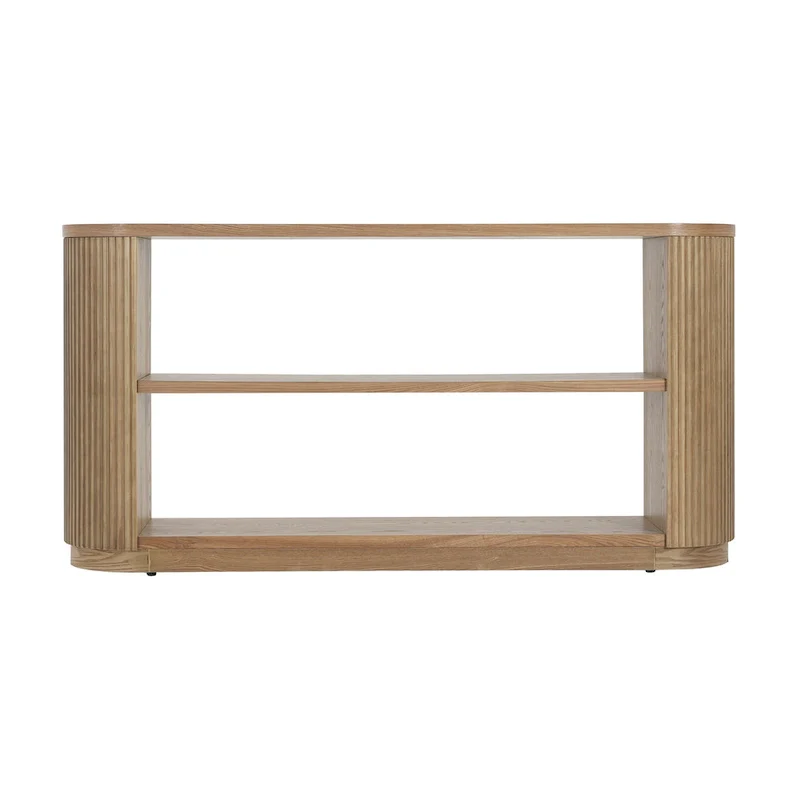 Modern Entryway Console Table - Slim Sofa Table with Open Shelf & Elegant Wood Grain, Multi-Functional Hallway Table