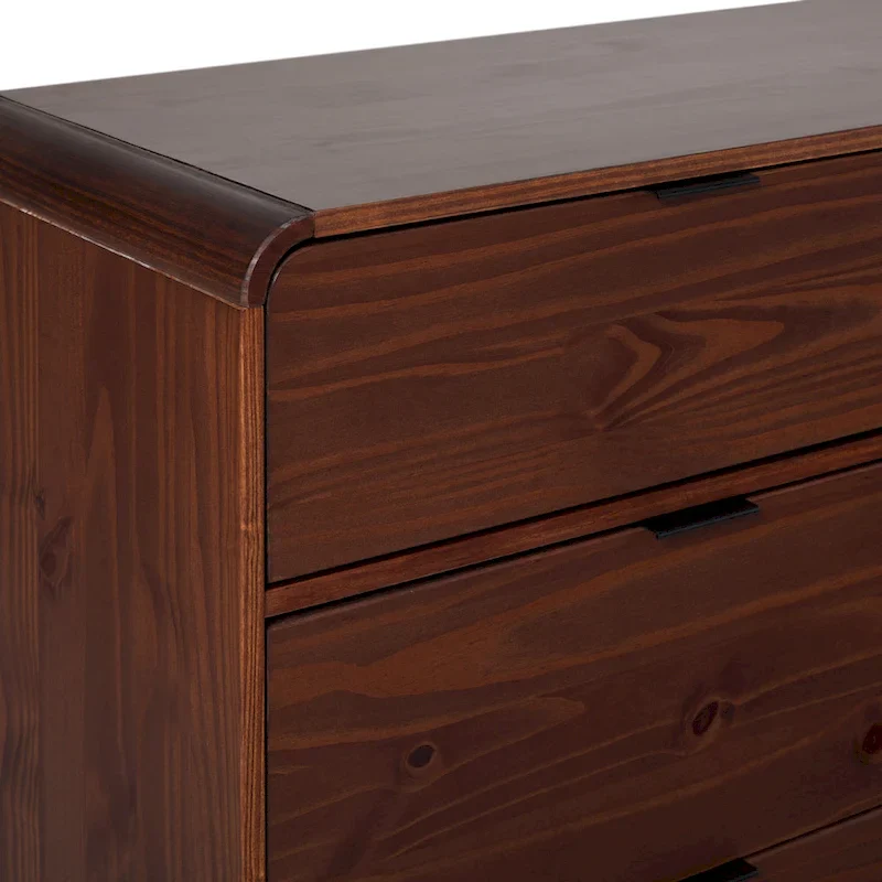 6-Drawer Solid Wood Dresser with Curved Top