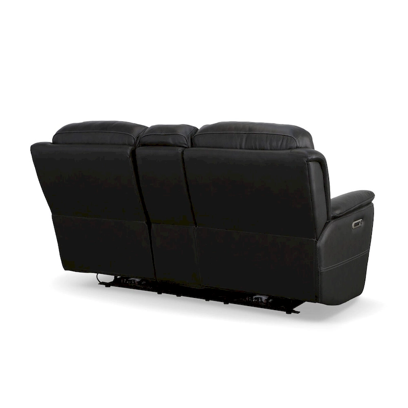 Crew Leather Power Reclining Zero Gravity Loveseat with Console, Power Headrests & Lumbar by Flexsteel