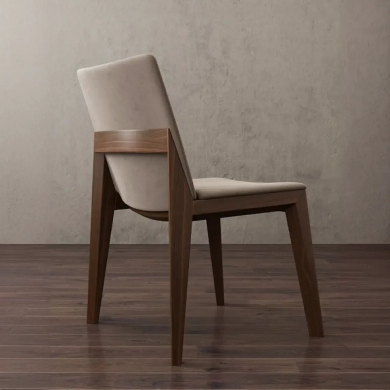 Modern Armless Upholstered Dining Chair with Wood Legs