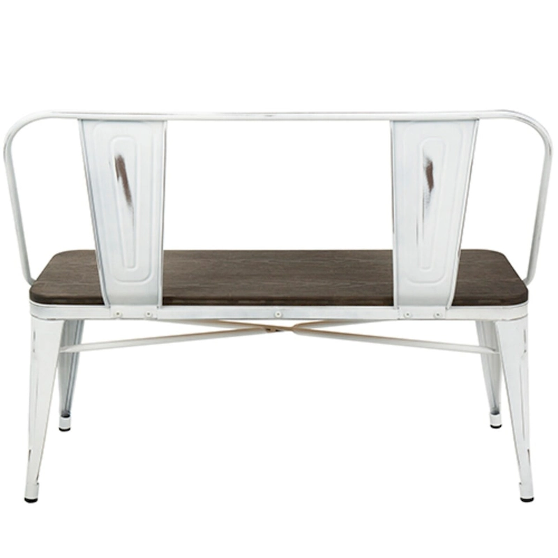 42 Espresso Bamboo Seat with White Stand Bench