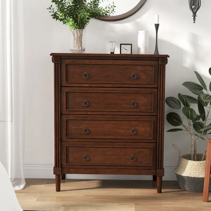 Joneigh Traditional Solid Wood 4-Drawer Chest by Furniture of America