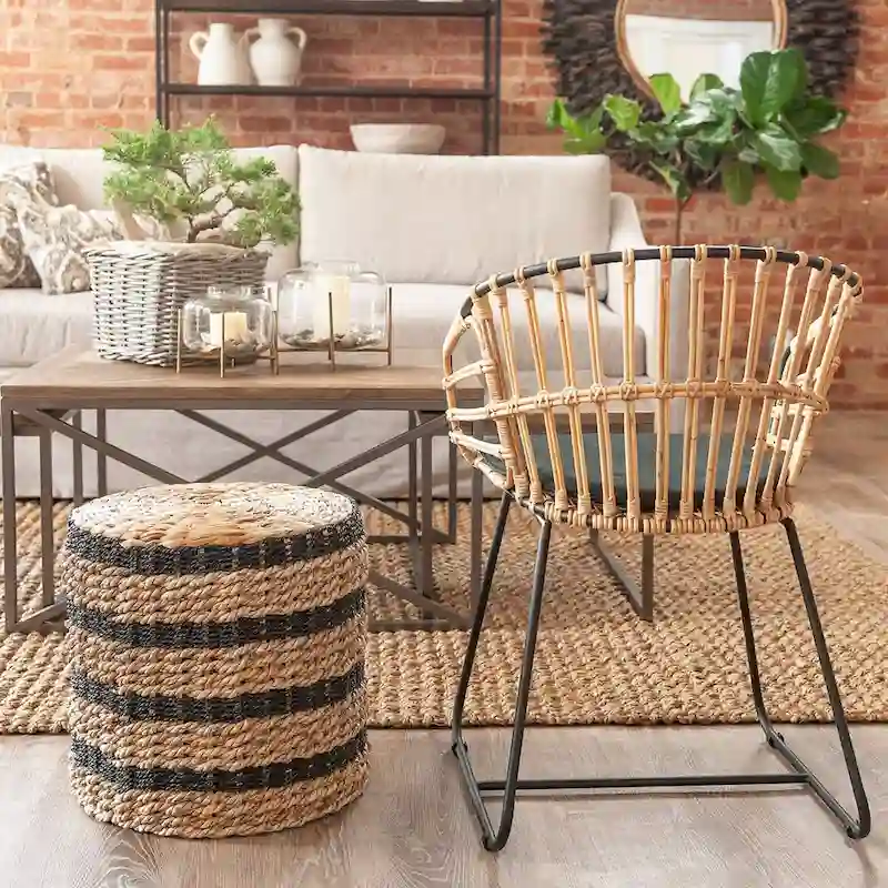 Lily Woven Seagrass And Water Hyacinth Accent Table by East at Main