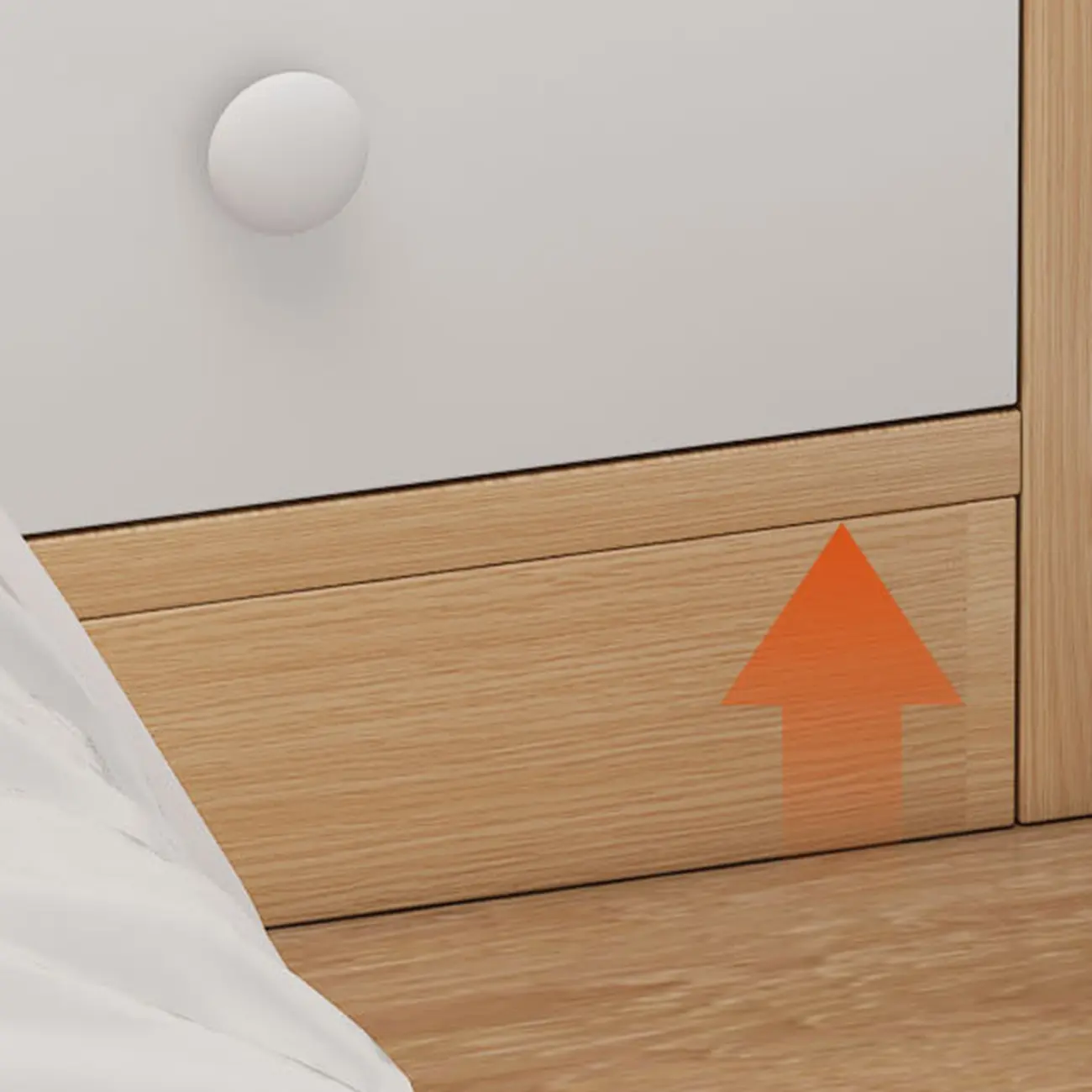 Natural Finish Casual Engineered Wood 3 Drawer Nightstand