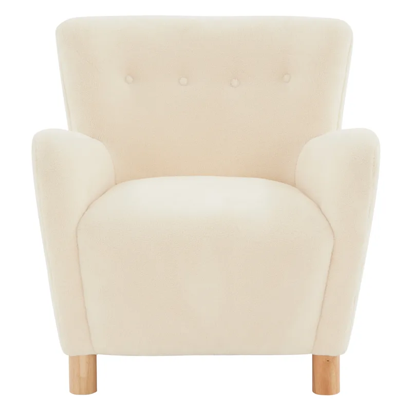 Faux Shearling Accent Chair - 31 In W x 27 In D x 33 In H