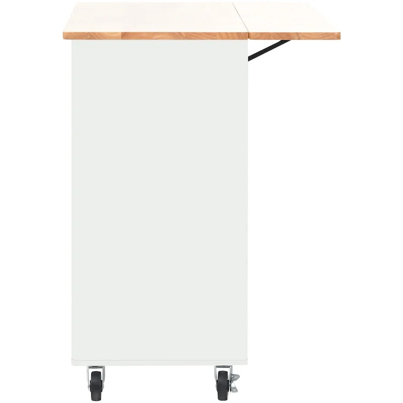 Kitchen Island with Drop Leaf, LED Light