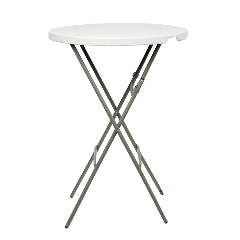 Stylish White Acrylic Top Grey Metal Leg Bar Table