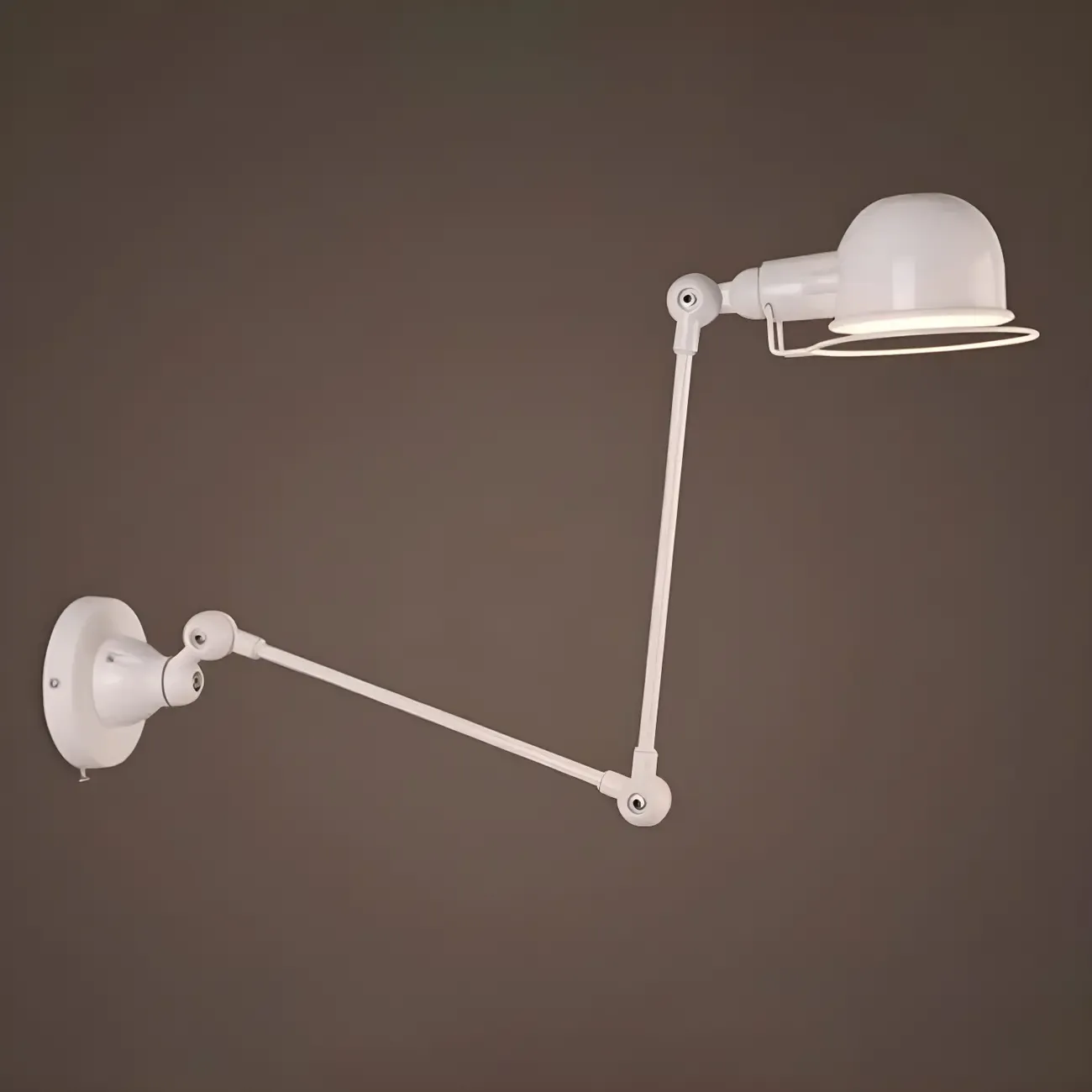 Industrial Metal Dome Adjustable Swing Arm Wall Light